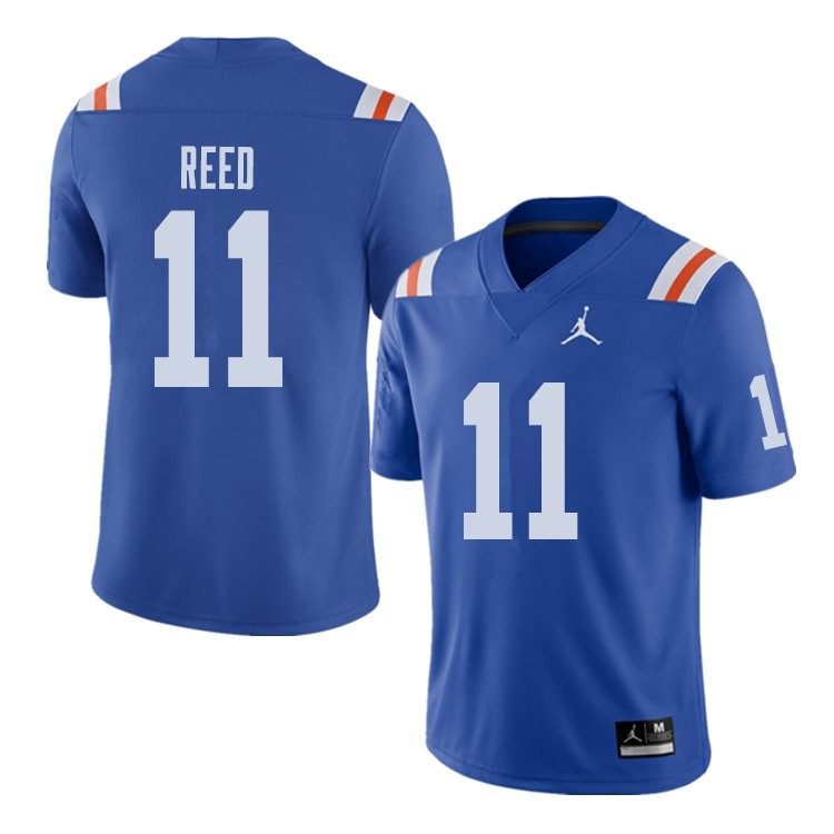 Men's NCAA Florida Gators Jordan Reed #11 Stitched Authentic Alternate Jordan Brand Royal Throwback College Football Jersey PMT1065CW